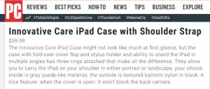 PC MAGAZINE REVIEW OF F4 SHOULDER STRAP iPAD CARRY CASE